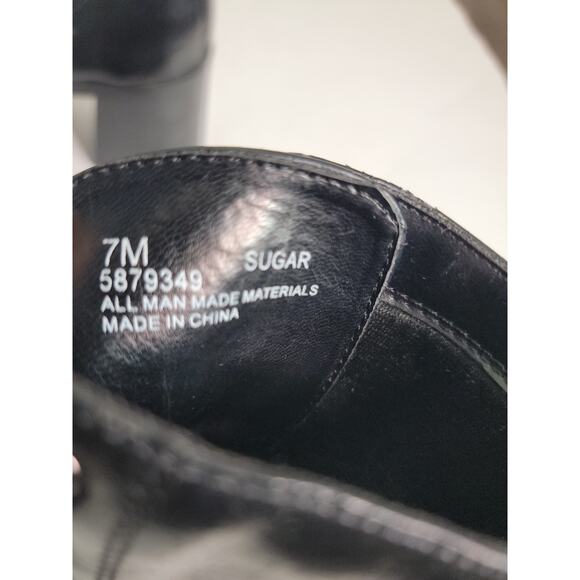 VGT No Boundaries 90s Y2K Black Chunky Platform Heel Boots Lace Up 7 Goth Grunge - Picture 14 of 14